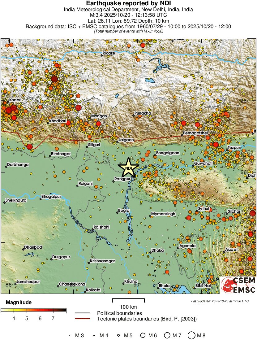 regional magnitude historical seismicity