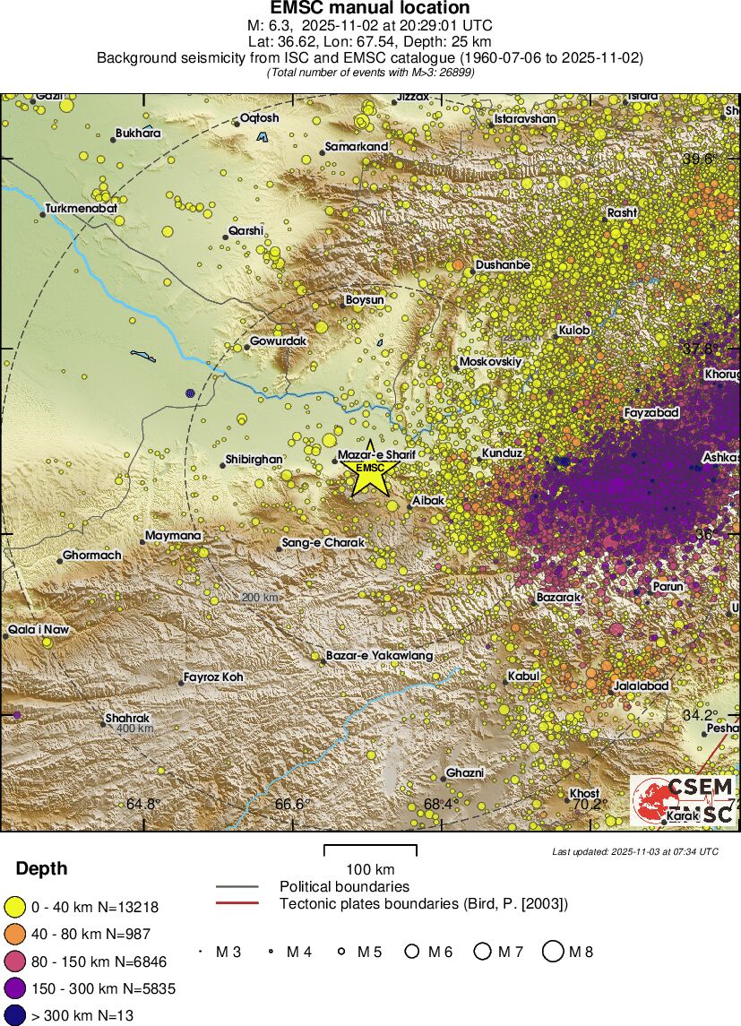 regional historical seismicity