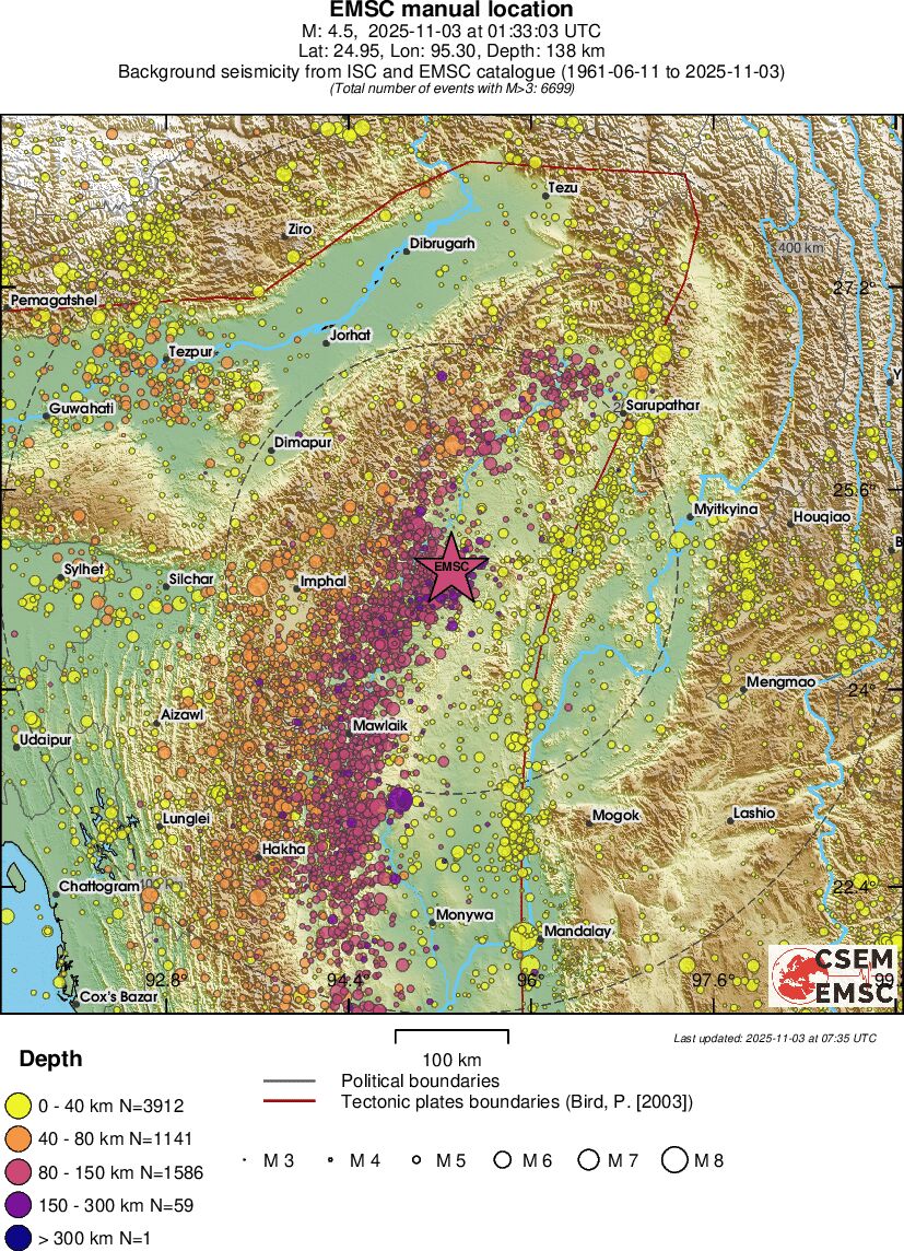 regional historical seismicity