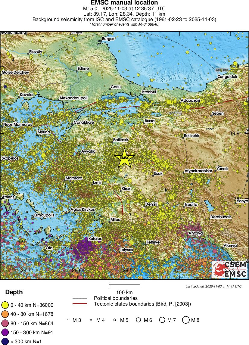 regional historical seismicity