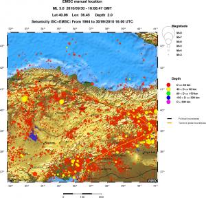 regional historical seismicity