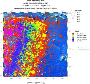 regional historical seismicity