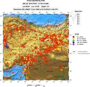 regional historical seismicity