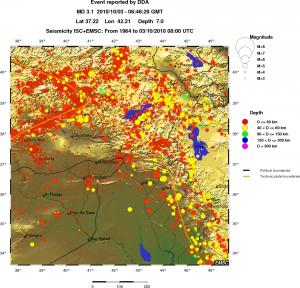 regional historical seismicity