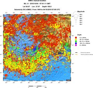 regional historical seismicity