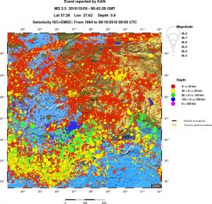regional historical seismicity