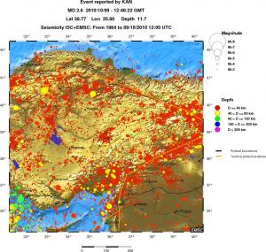 regional historical seismicity