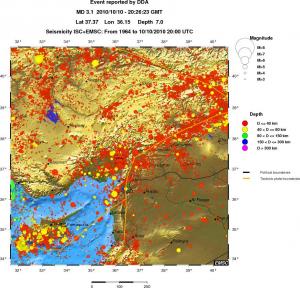 regional historical seismicity