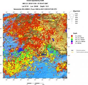 regional historical seismicity