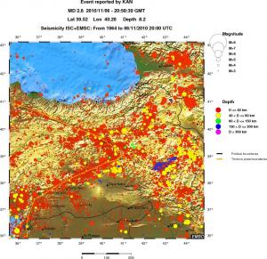 regional historical seismicity