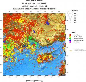 regional historical seismicity