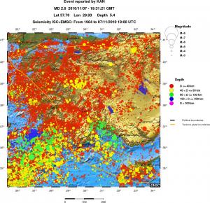 regional historical seismicity