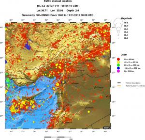 regional historical seismicity