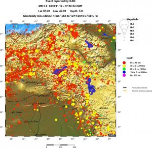 regional historical seismicity