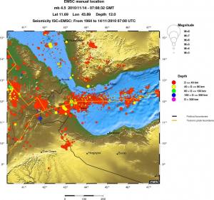 regional historical seismicity
