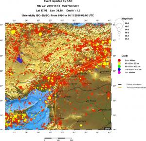 regional historical seismicity