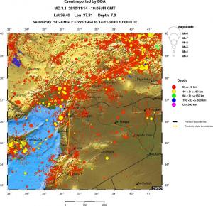 regional historical seismicity
