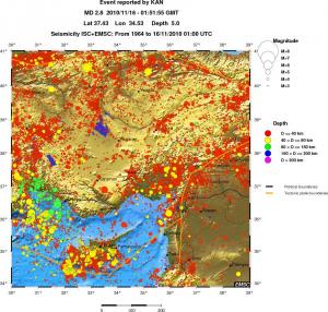 regional historical seismicity