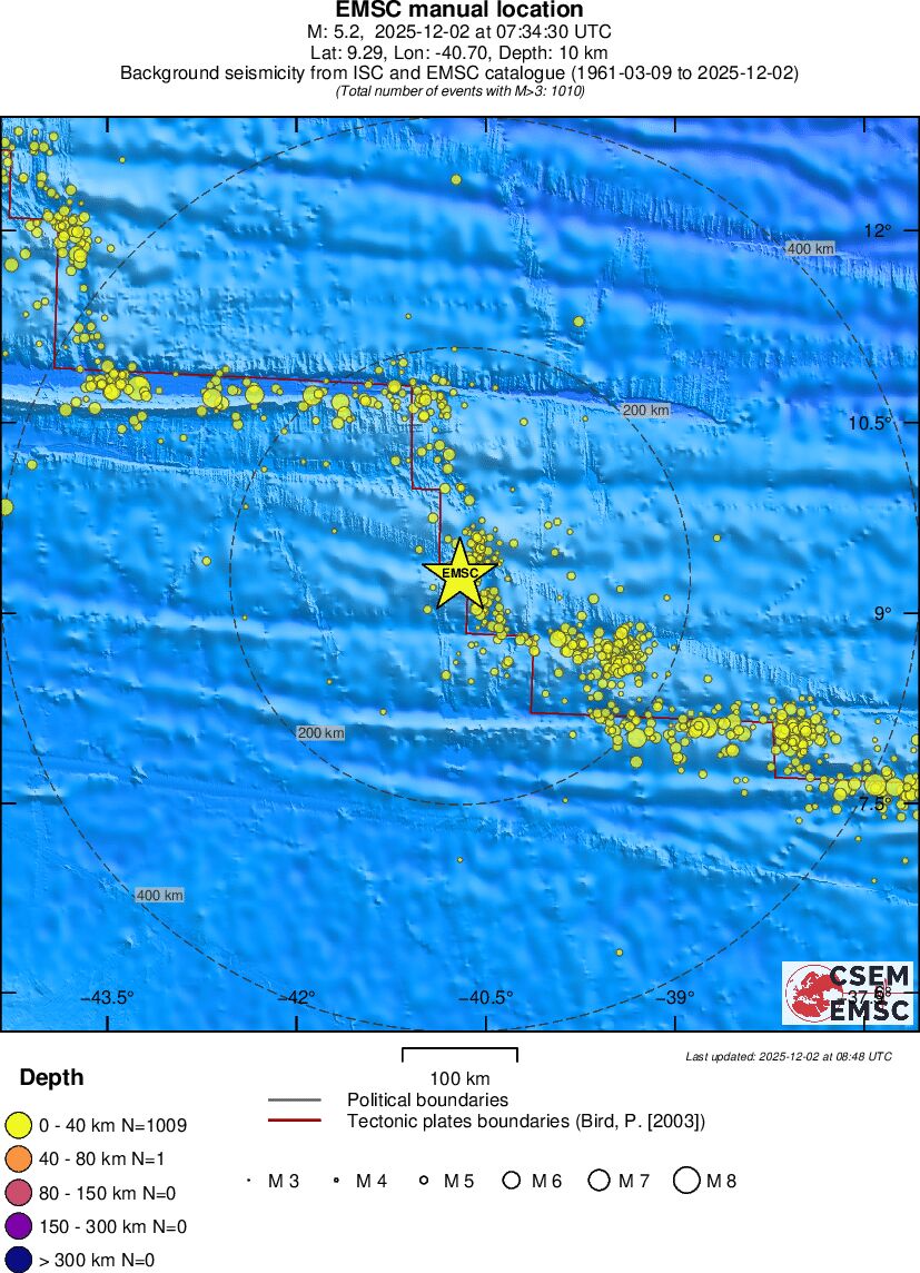 regional historical seismicity