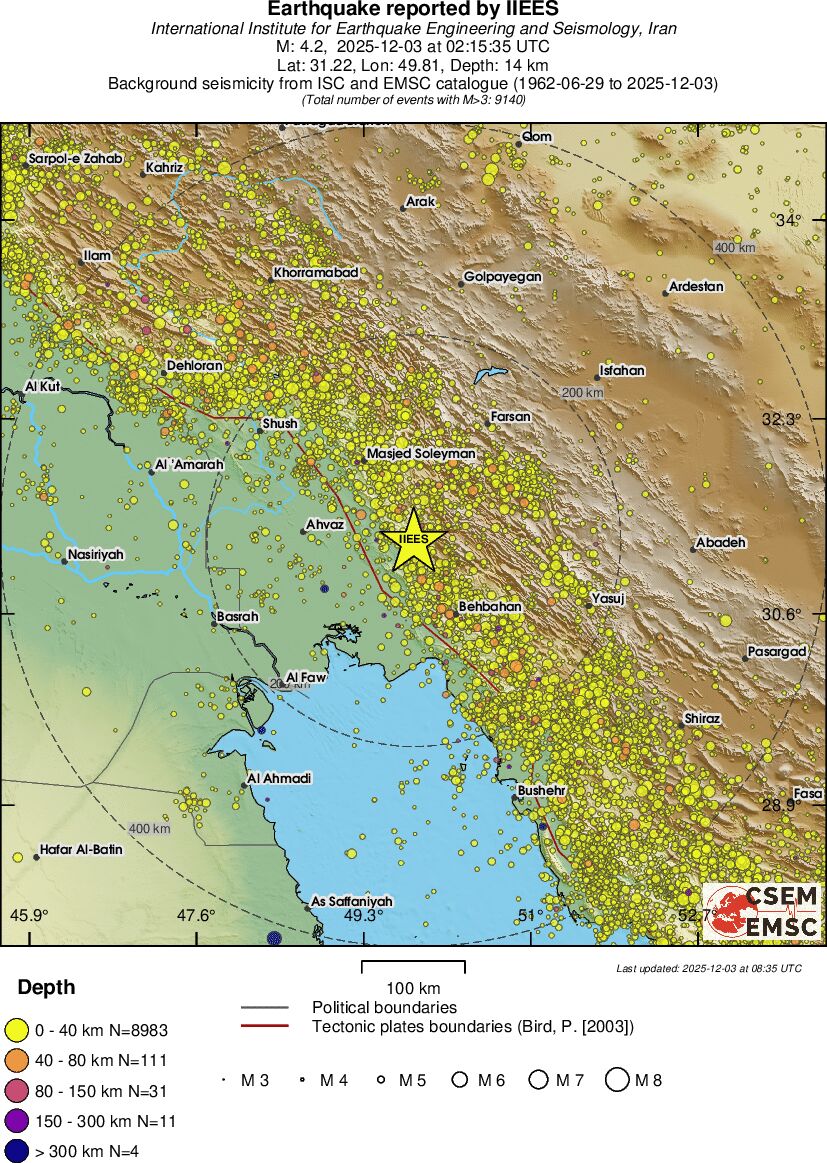 regional historical seismicity