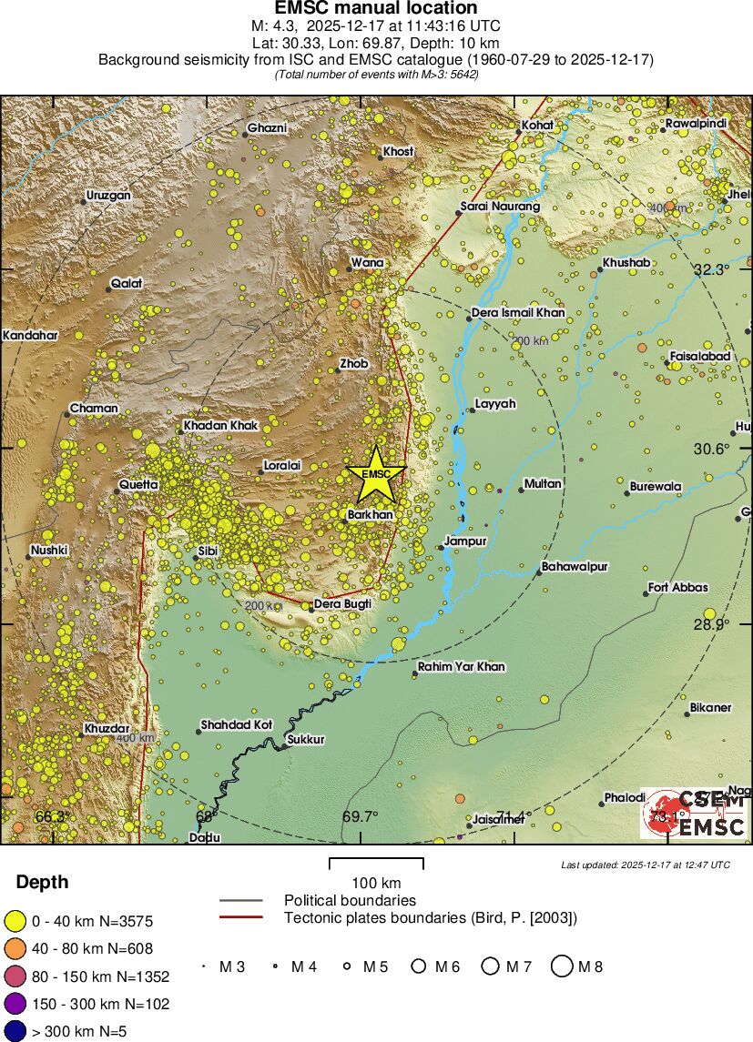 regional historical seismicity