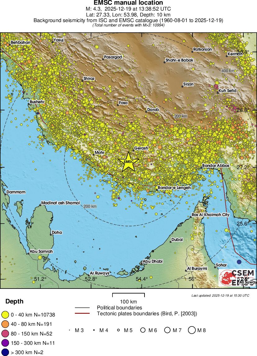 regional historical seismicity