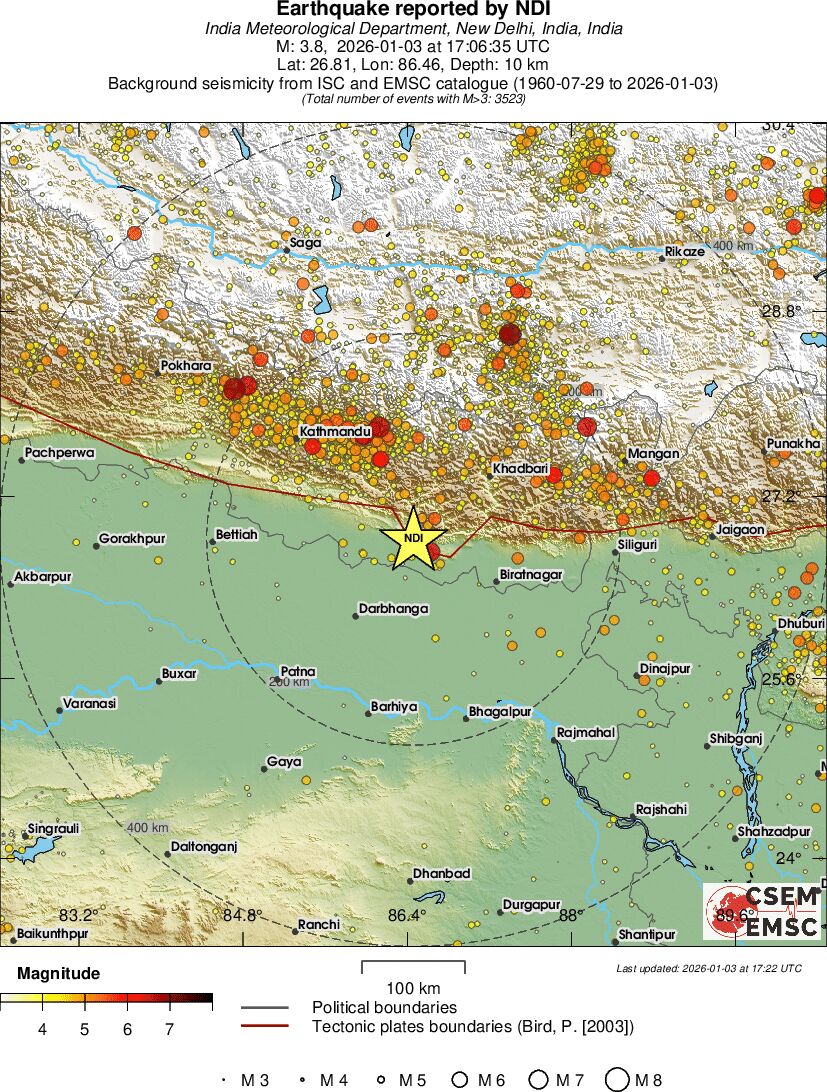regional magnitude historical seismicity