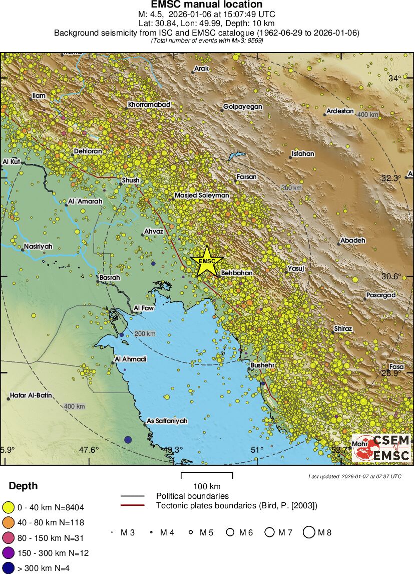 regional historical seismicity