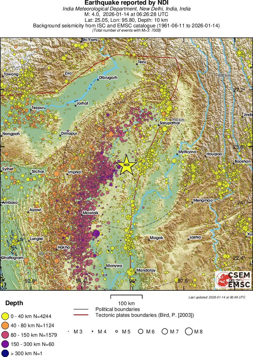 regional historical seismicity