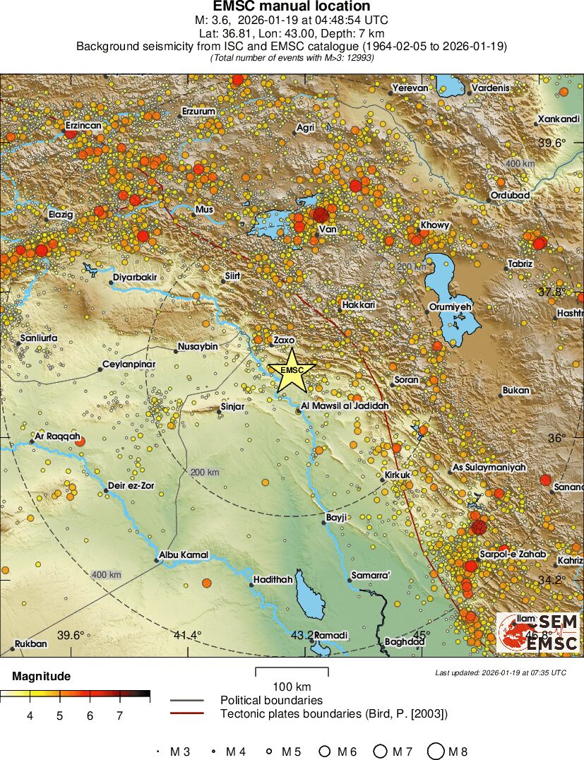 regional magnitude historical seismicity