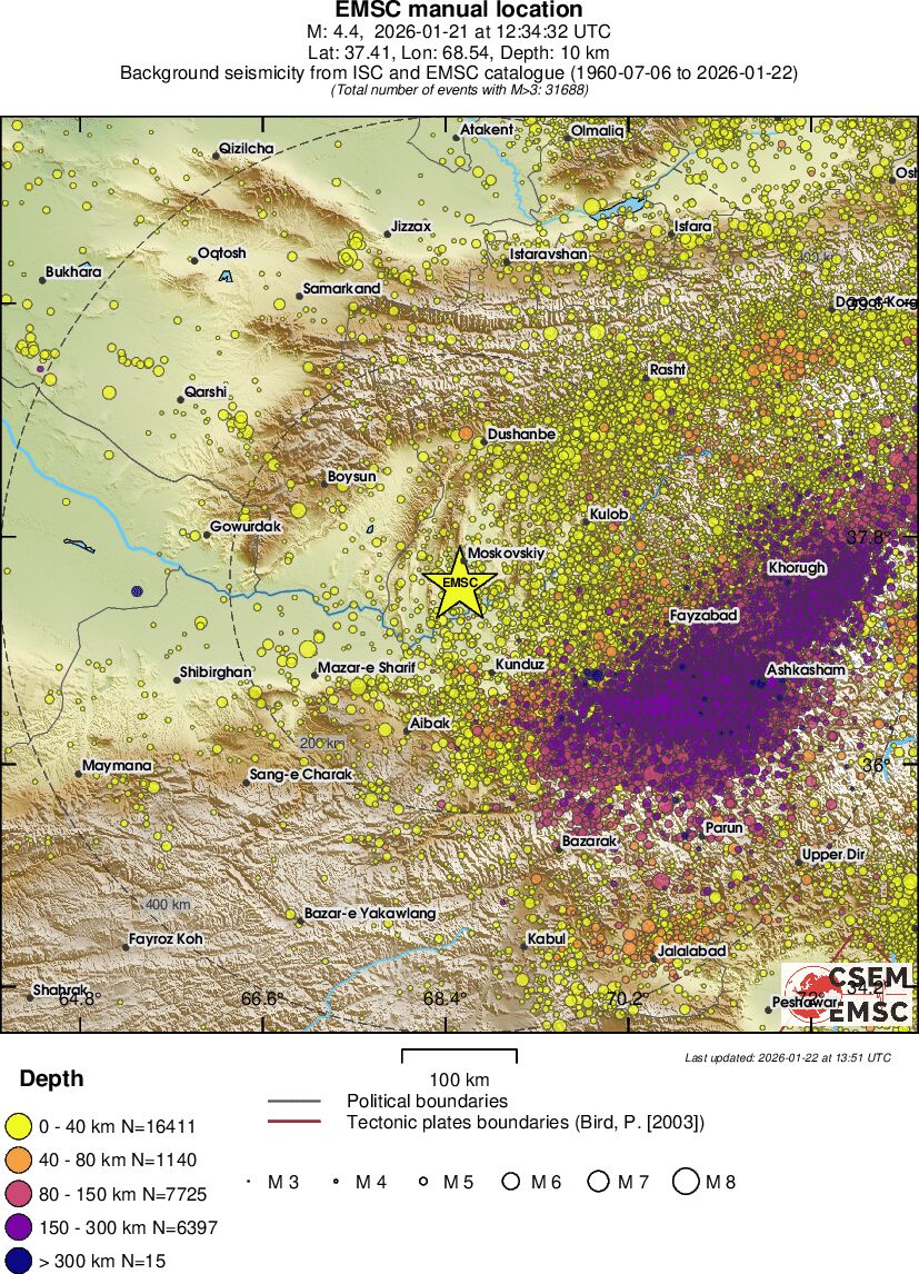 regional historical seismicity