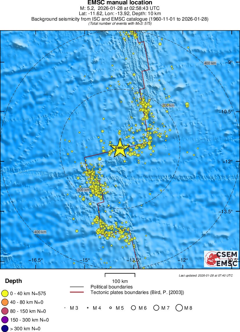 regional historical seismicity