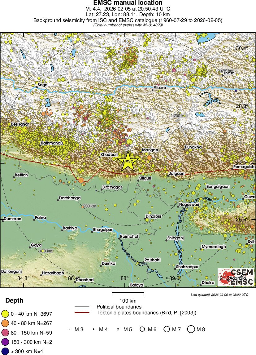 regional historical seismicity