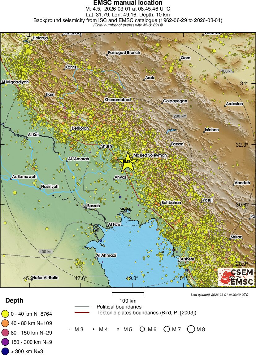 regional historical seismicity
