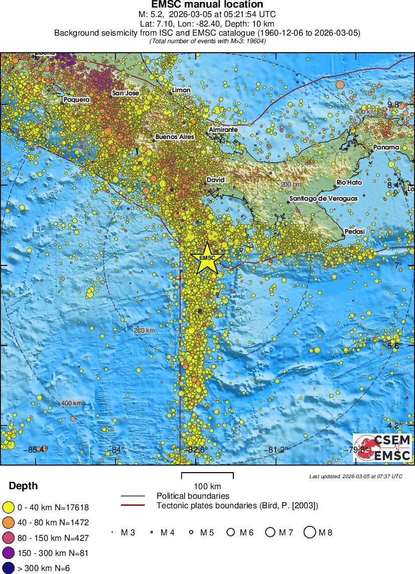 regional historical seismicity