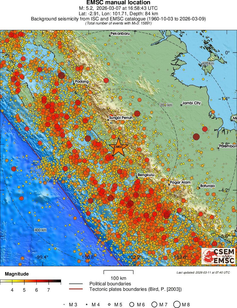 regional magnitude historical seismicity