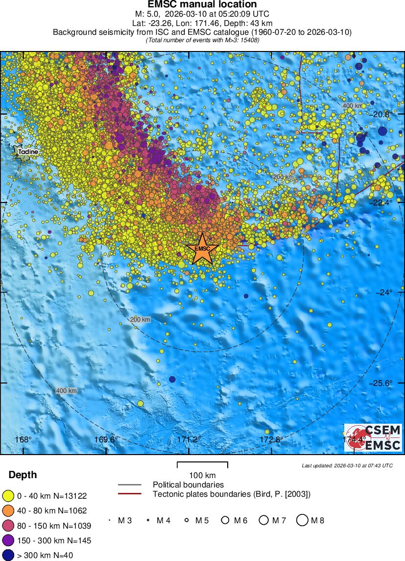 regional historical seismicity