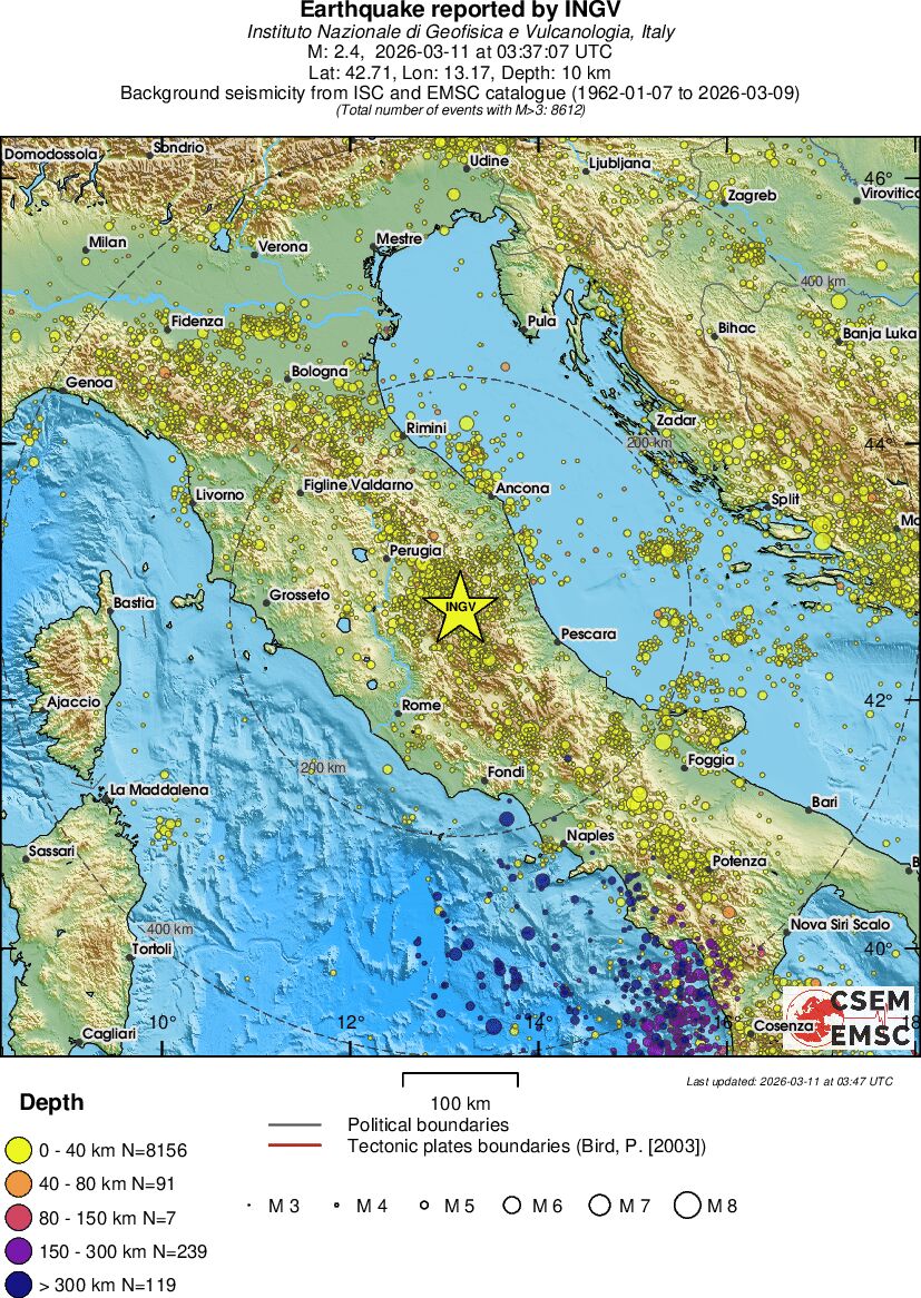regional historical seismicity