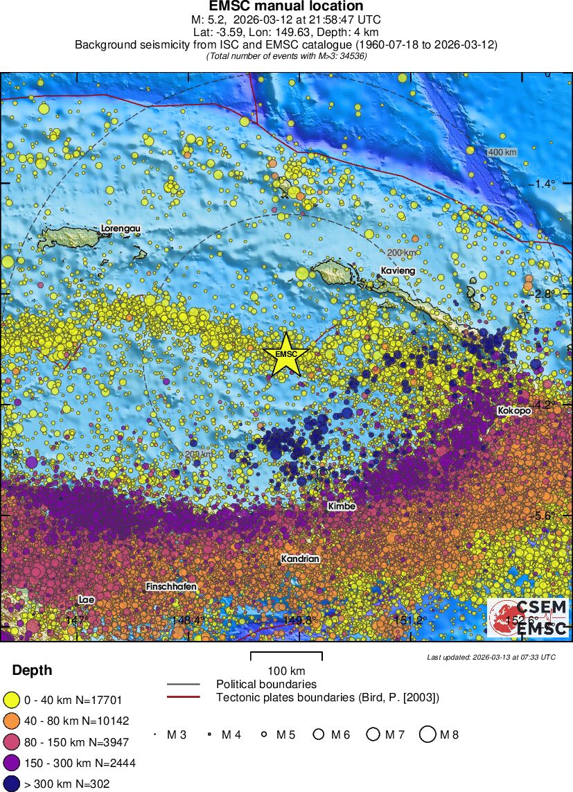 regional historical seismicity