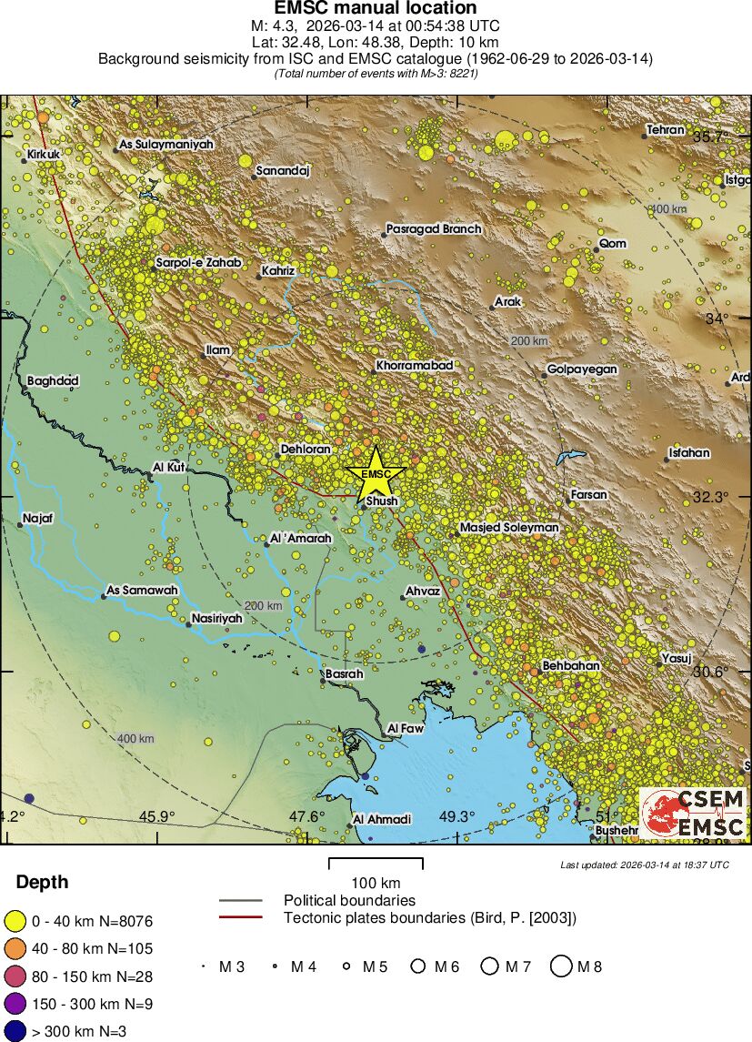regional historical seismicity