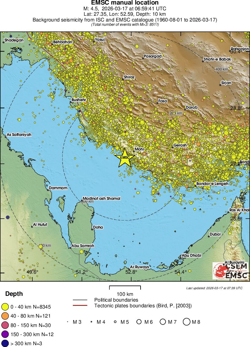 regional historical seismicity
