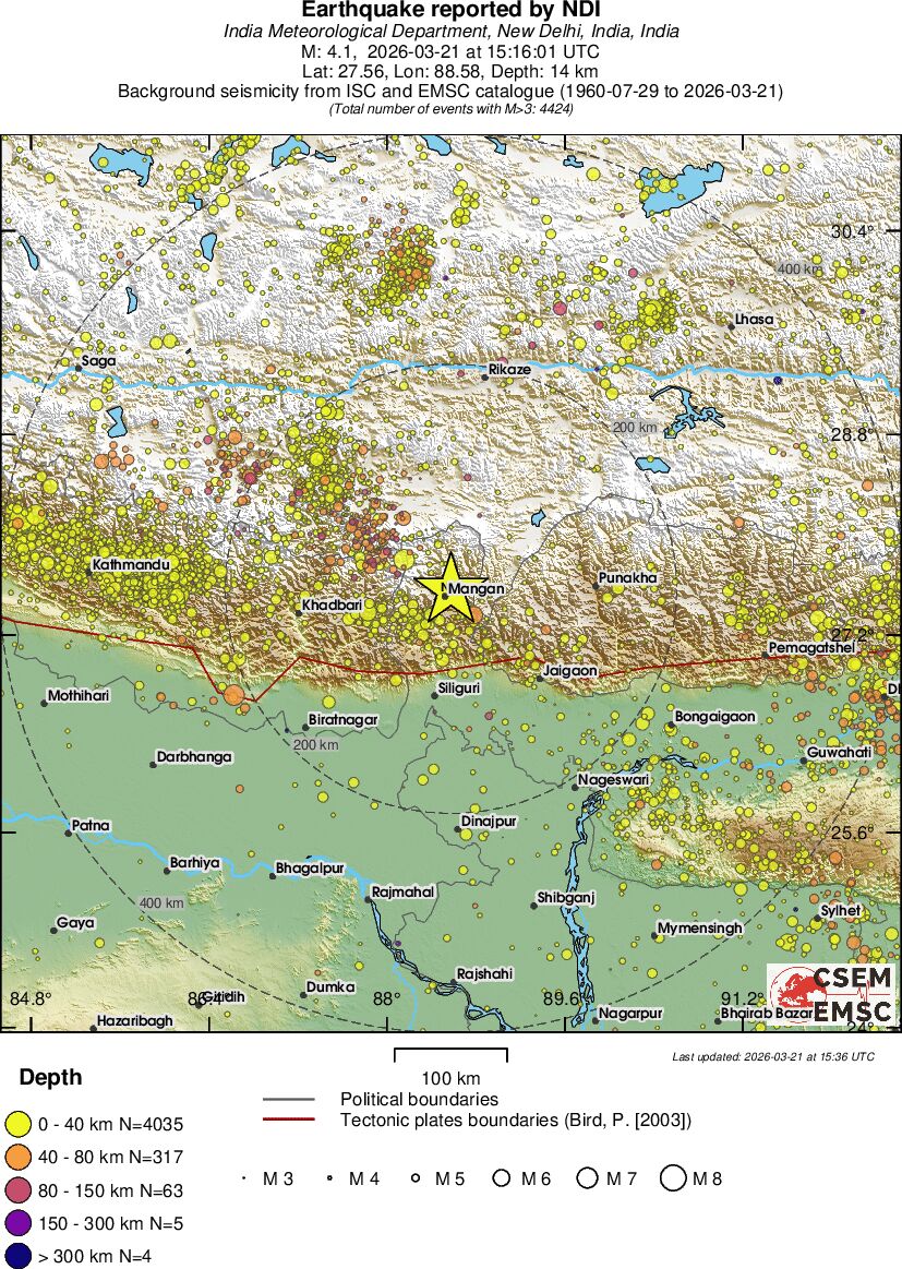 regional historical seismicity