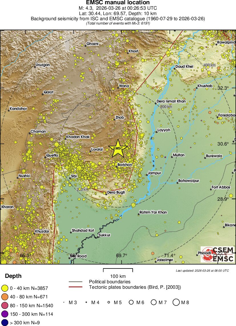 regional historical seismicity