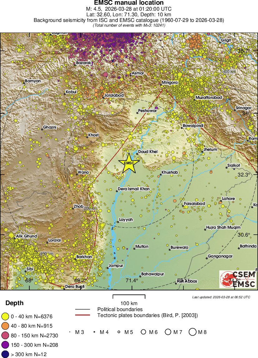 regional historical seismicity