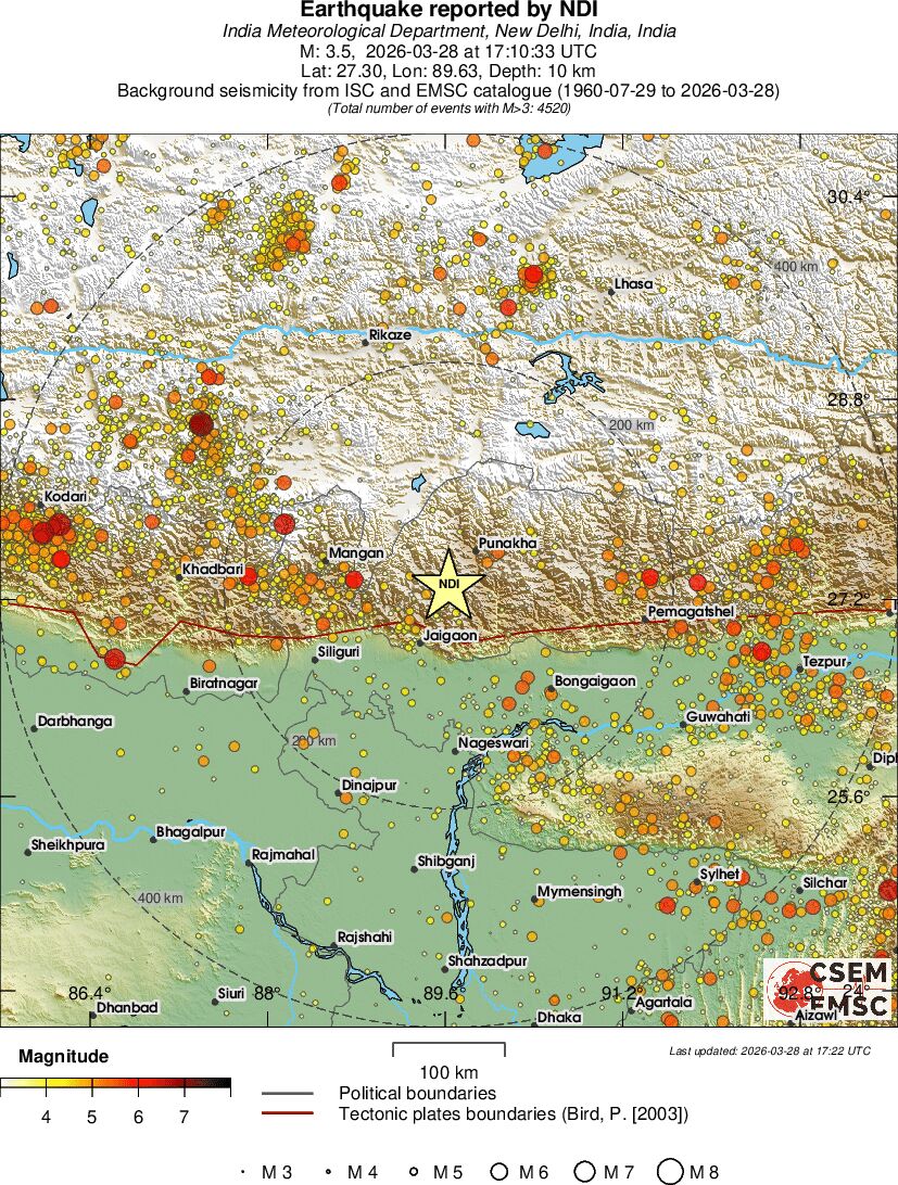 regional magnitude historical seismicity