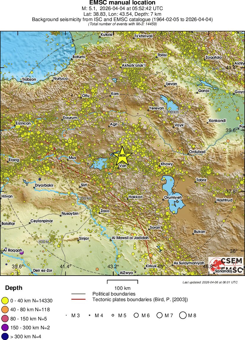 regional historical seismicity