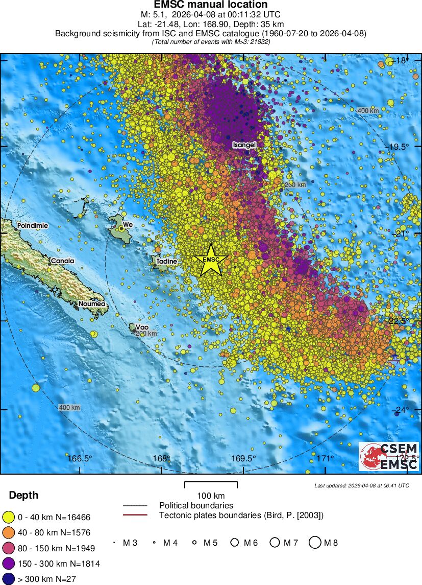 regional historical seismicity