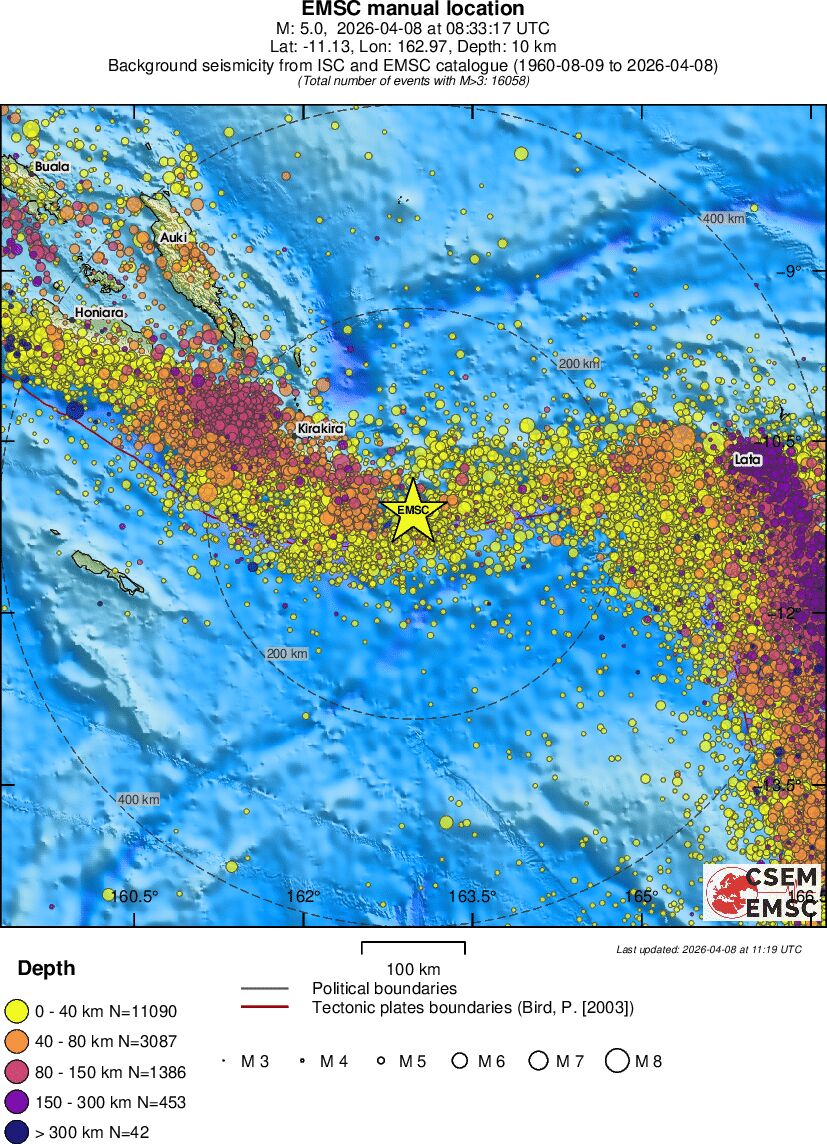 regional historical seismicity