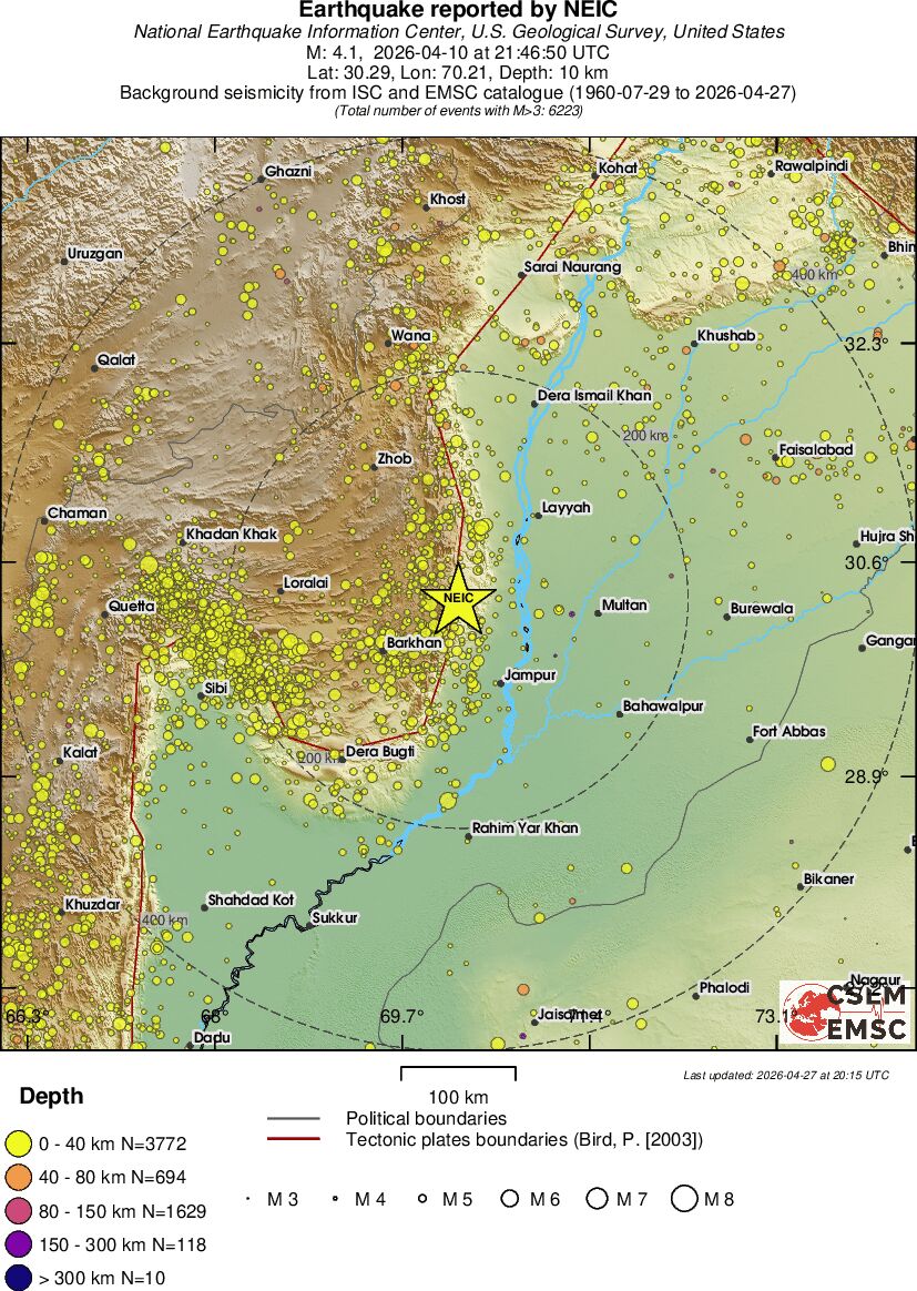 regional historical seismicity