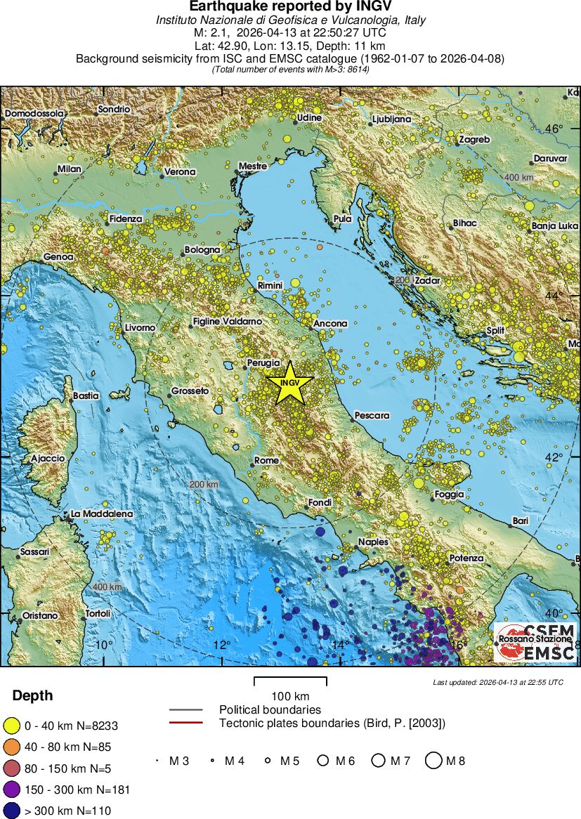 regional historical seismicity